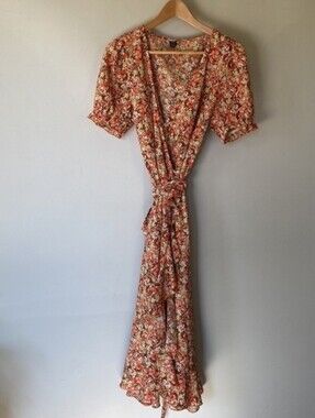 Shein floral cottage core wrap dress